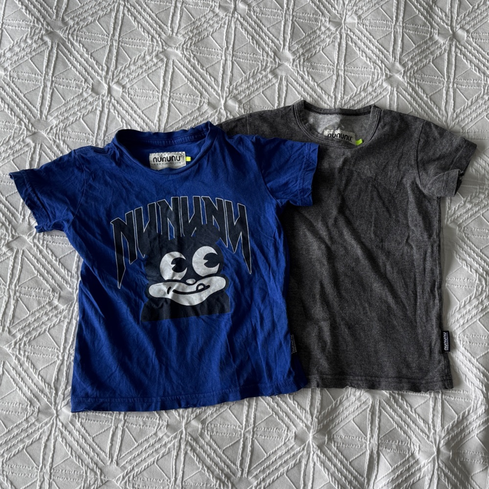 NUNUNU | Violet and Grey Tees | Size 2-3 Yrs